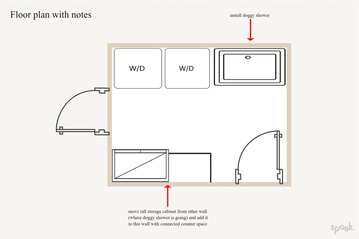 Bathroom Floor Plan designed by Erin Herston