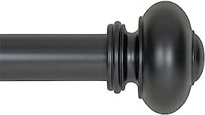 Ivilon Drapery Window Curtain Rod - Knob Design, 1 Inch Rod, 16 to 28 Inch (Side Curtain Rod), Black added by MISSY PITT