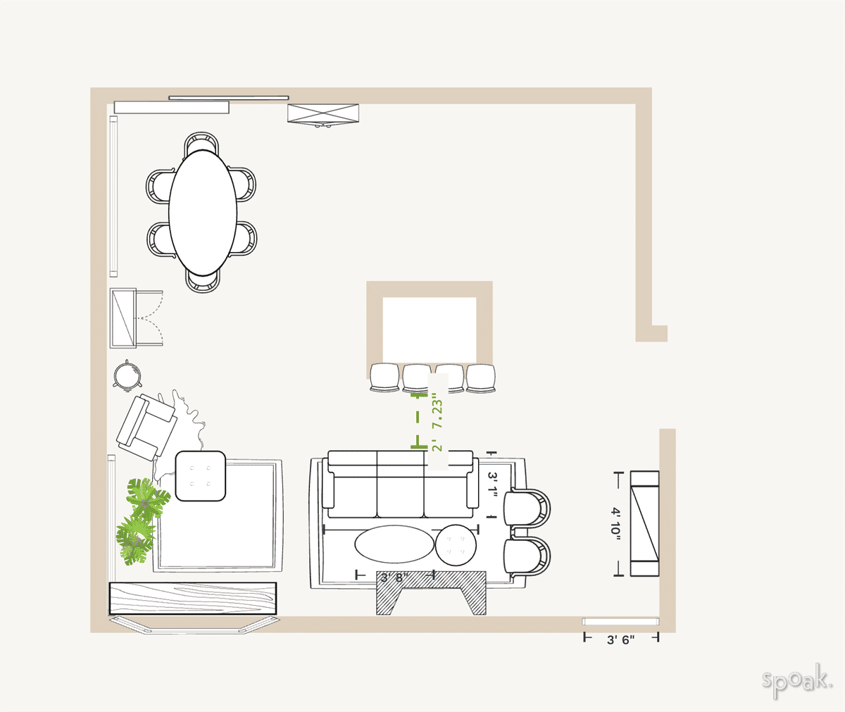 TV Room Floor Plan designed by Sheri Johnson