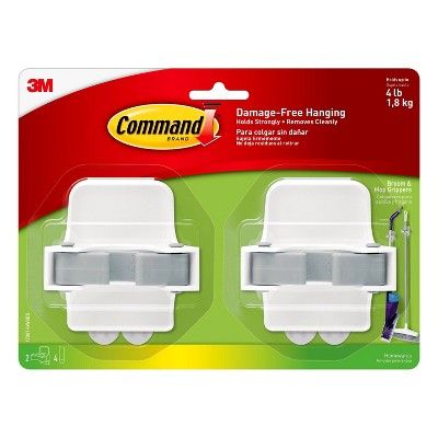 Command Broom & Mop Gripper 2 Grippers - 4 Strips/Pack added by Rescued Room Design