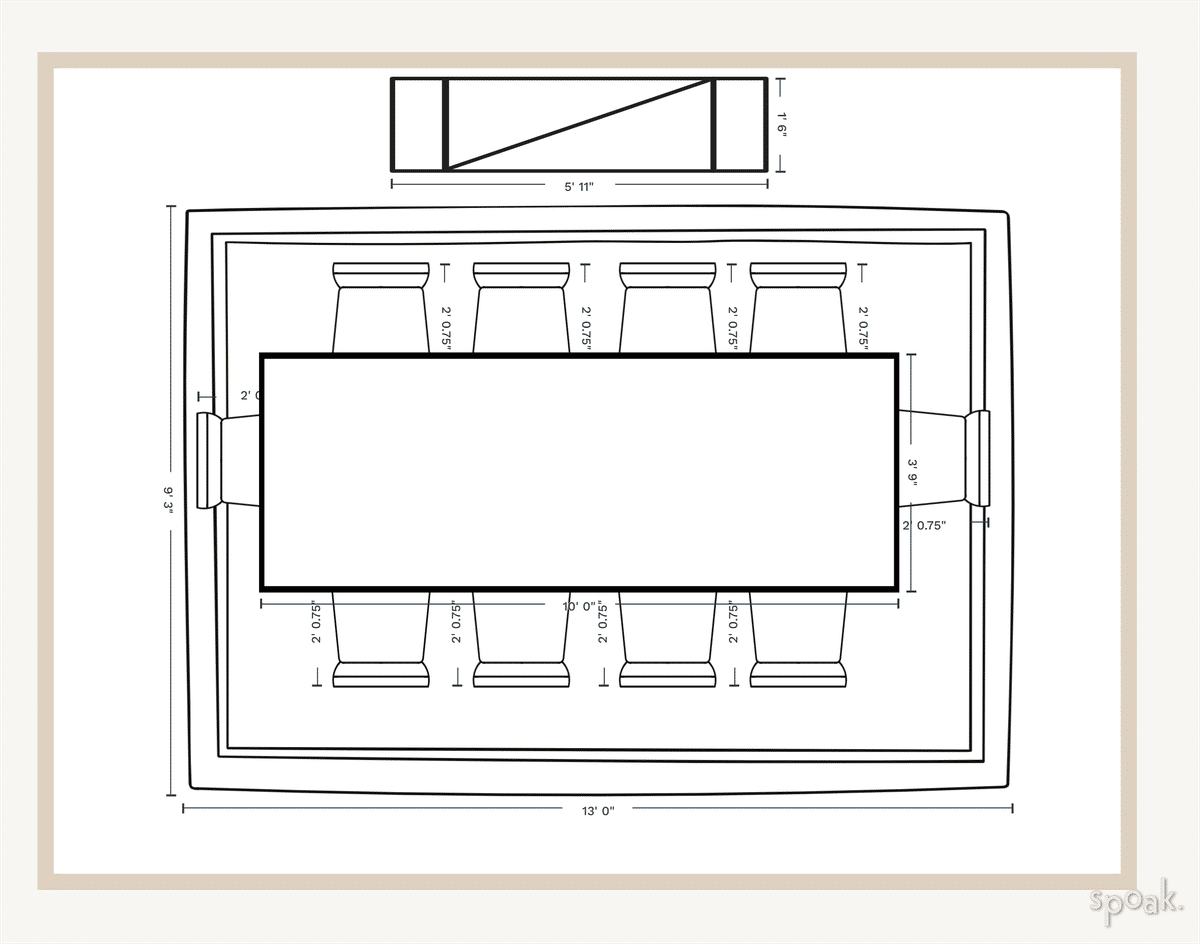 Open Concept Living + Dining Room Plan designed by Jennifer Ivester