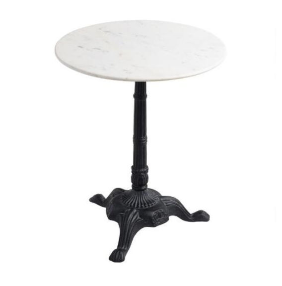 Round White Marble and Black Metal Bistro Accent Table added by Diana Farberov