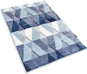 Tiita Bath Rugs for Bathroom 24" x 36" Non-Slip Blue Bath Mats Machine Washable Absorbent Shaggy Floor Foot Mat Microfiber Striped Pad Shower Rug added by sallie tyler