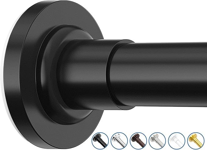 Shower Curtain Rod Adjustable 32-75 Inch, Spring Tension Shower Rods Stainless Steel Telescoping Curtain Rod for Bathroom or Windows, No Drilling, No Slip, No Rust, Black added by Jesse Coleman