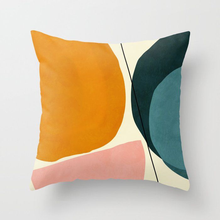 shapes geometric minimal painting abstract Throw Pillow by Ana Rut Bre Fine Art added by Lauren Merrell