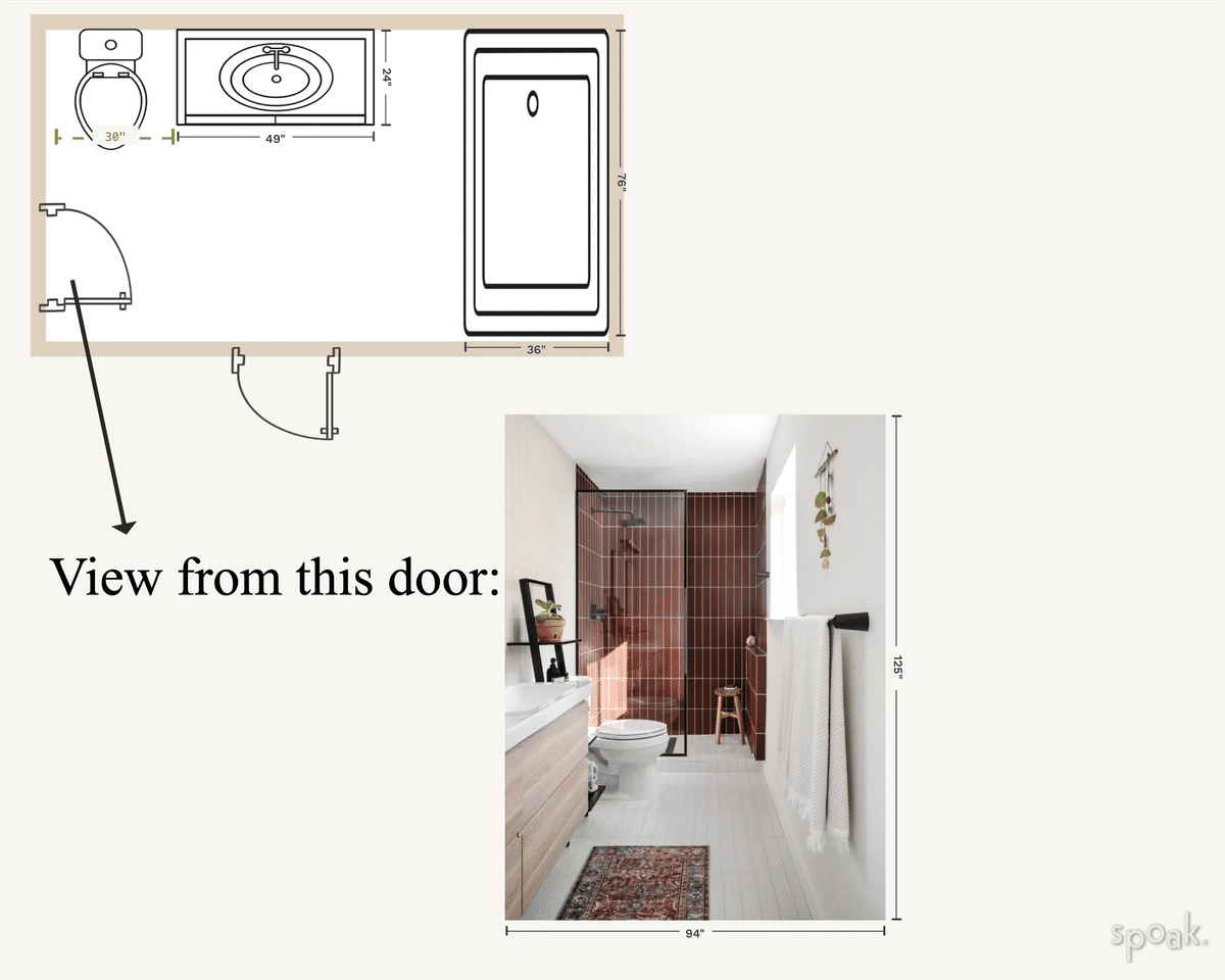 Jack And Jill Half Bathroom Floor Plan designed by Rabail Bukhari
