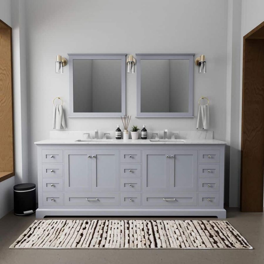 Lexora Dukes 84 in. W x 22 in. D Dark Grey Double Bath Vanity without Top LD342284DB00000 - The Home Depot added by HELEN SALGADO
