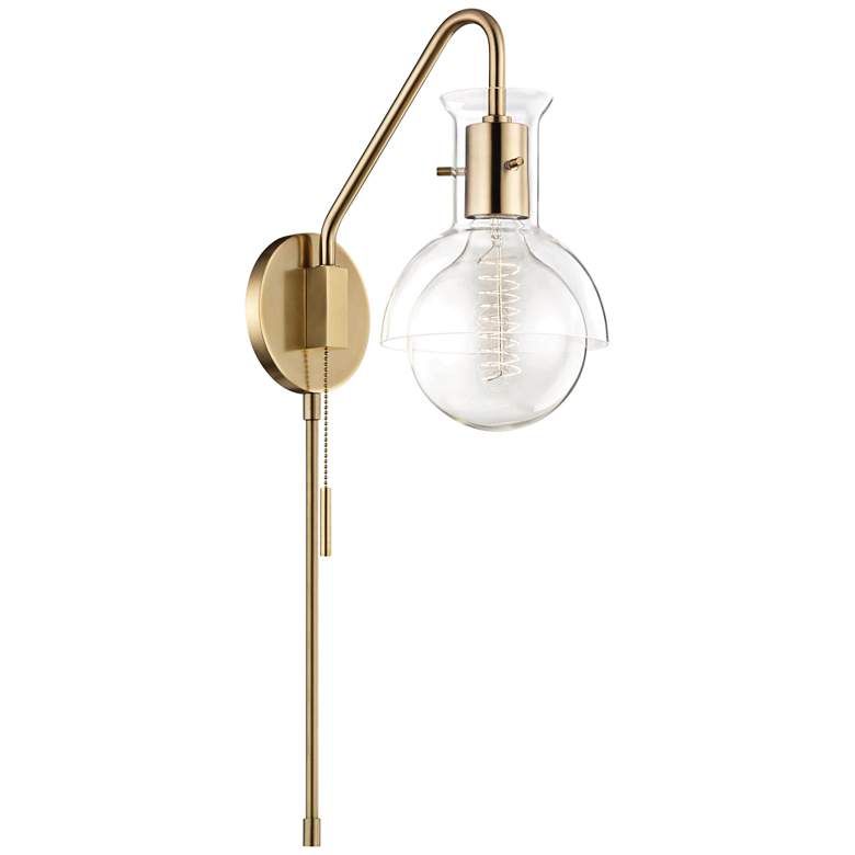 Mitzi Riley Aged Brass and Clear Glass Swing Arm Wall Lamp added by Nikki Rajnovich