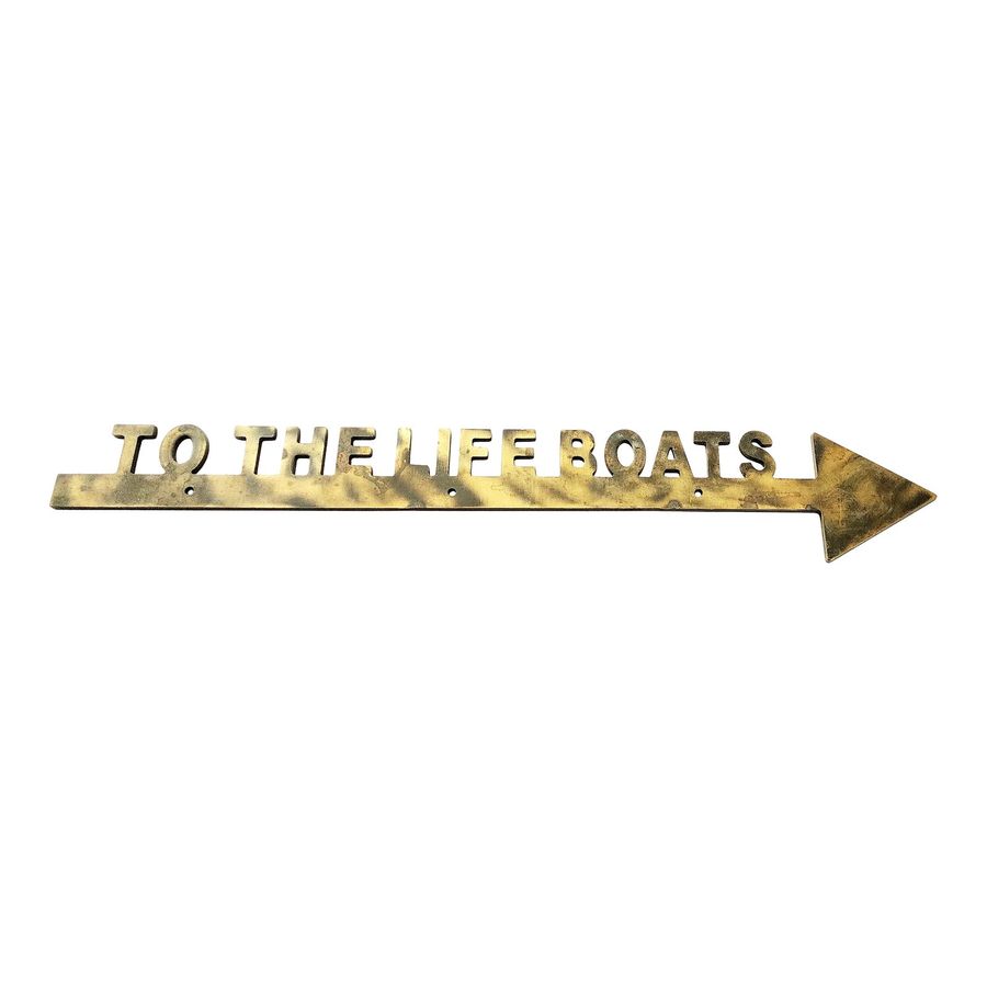 Vintage Brass "To the Lifeboats" Nautical Sign added by Morgan Hatch