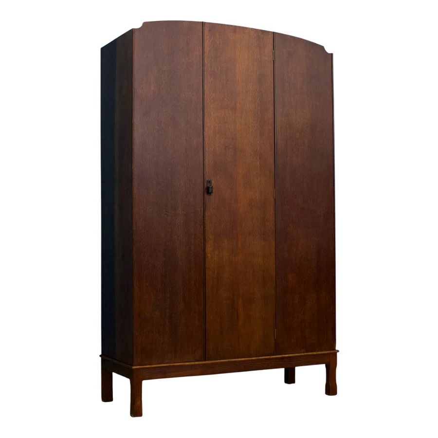 Vintage Art Deco Wardrobe in Oak in the style of Heals, 1930s added by Lauren Thorp