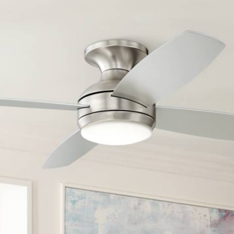 52" Casa Elite Brushed Nickel LED Hugger Ceiling Fan with Remote - #8Y397 | Lamps Plus added by Katie Hoffman