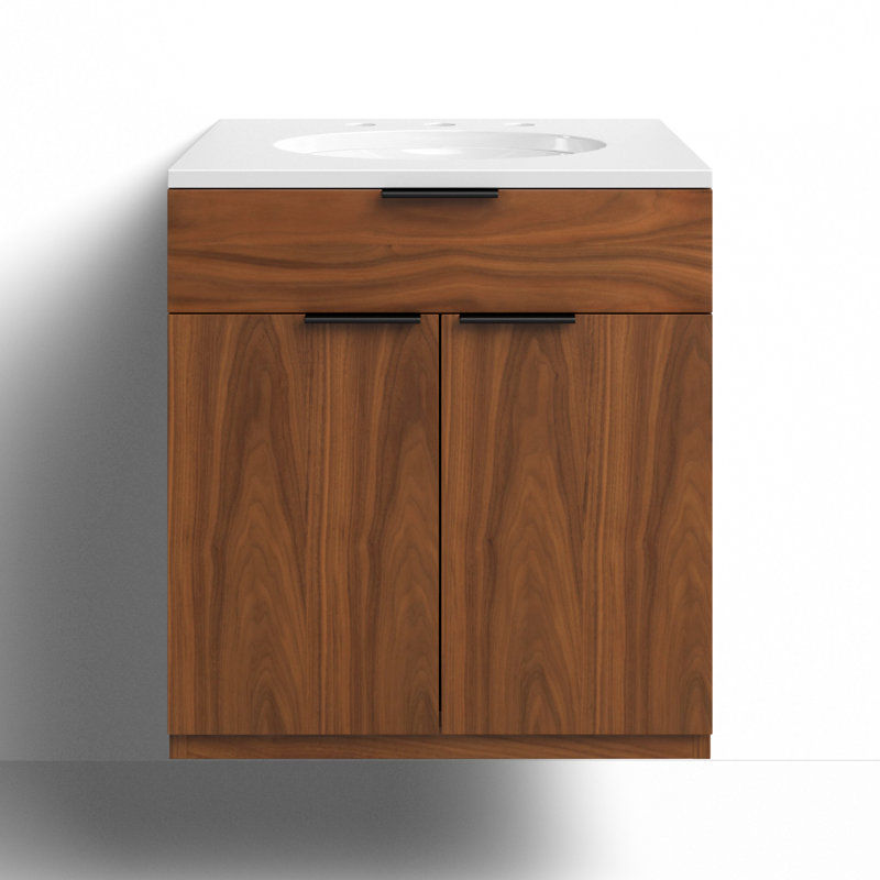 Bexley 24" Wall-Mounted Single Bathroom Vanity with Quartz Top added by Allison Cray
