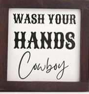 Framed Western Bathroom Decor,Wash Your Hands Cowboy Bathroom Decor,Farmhouse Decoration Sign for Bathroom,Modern Rustic Decor for Toilet Restroom Shelf added by Lauren Gisriel