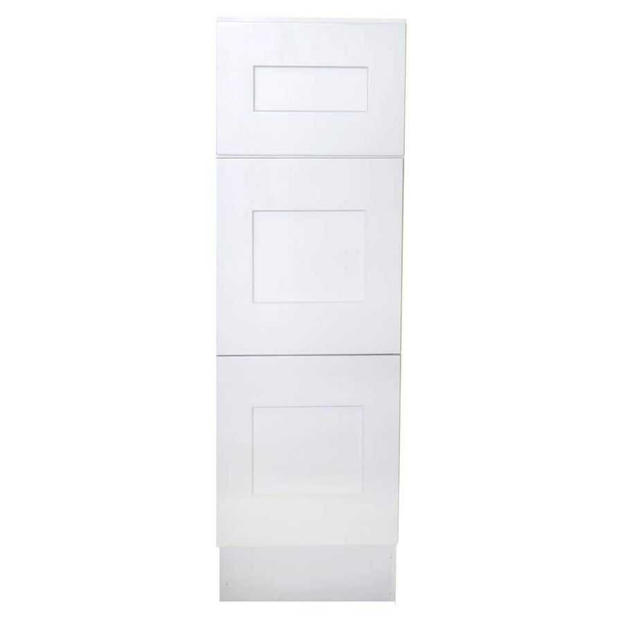 Plywell Ready to Assemble 12x34.5x24 in. Shaker Base with 1 Standard Drawer with 2 Deep Drawers in White SWxDB12-3 - The Home Depot added by Natalie Vaughan