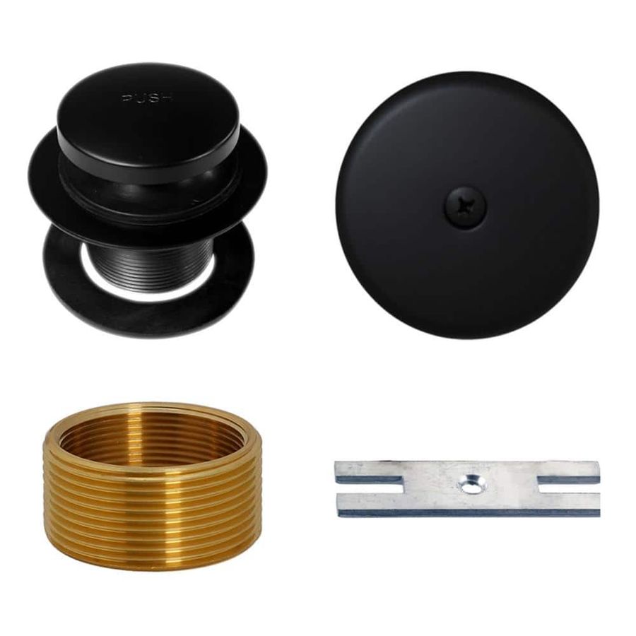 Westbrass Universal Tip-Toe Bathub Drain Trim Kit with 1-1/2 in. Adapter Bushing and Converter Bracket, Matte Black R931K-62 - The Home Depot added by Erin Vernon
