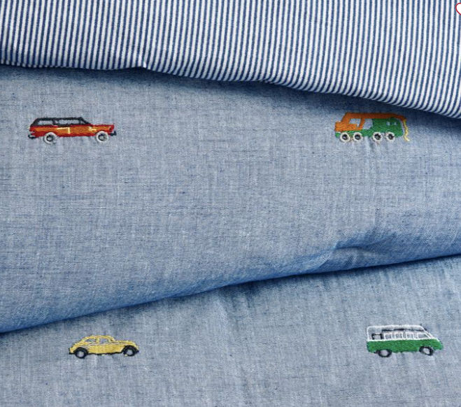 Chambray Embroidered Transportation Comforter added by Kristina Blackford