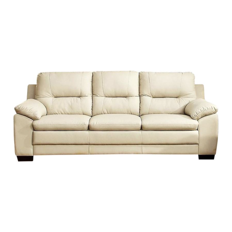 Contemporary Sofa In Leatherette Contemporary Sofa, Ivory Cream - Walmart.com added by Shina Jhattu