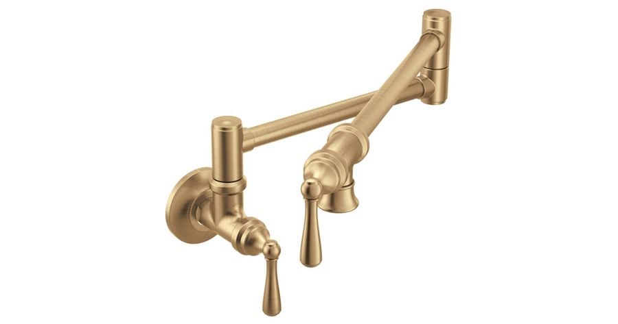 Moen S664BZG Traditional Pot Filler Double Handle Wall Mount Kitchen Pot Filler | Build.com added by Jamie Stellato
