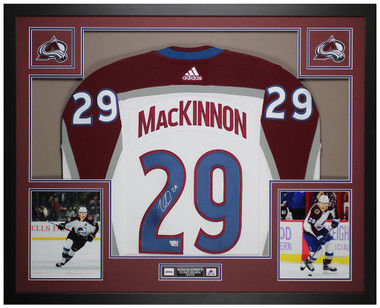 Nathan MacKinnon Autographed & Framed White Colorado Jersey Auto Fanatics COA added by rachel colburn