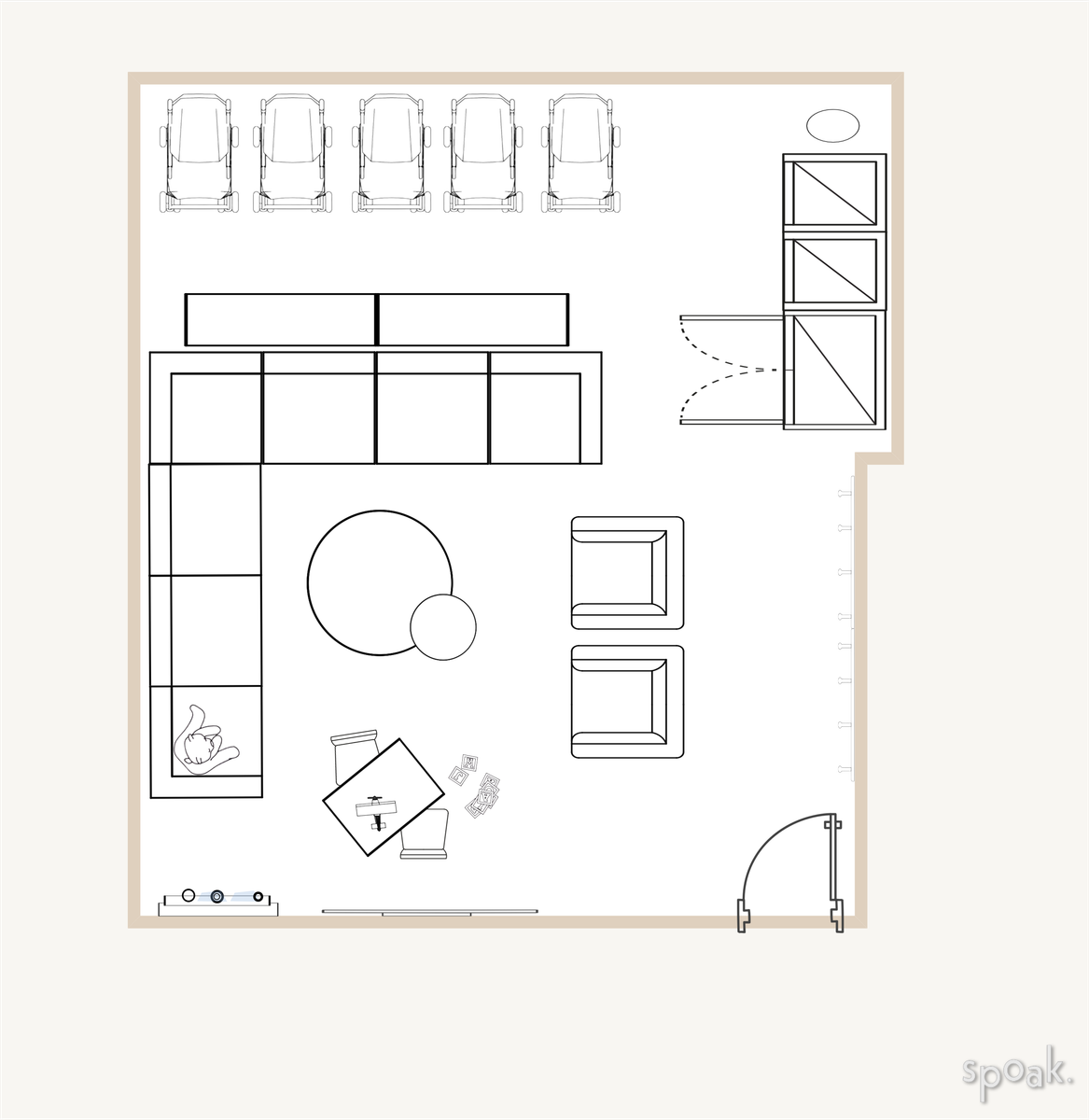 Living + Dining Room Floor Plan designed by Jessica Olson