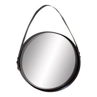 Black Industrial Metal Wall Mirror, 31 x 25 - Transitional - Wall Mirrors - by Brimfield & May | Houzz added by MISSY PITT
