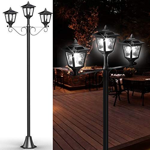 Upgrade Outdoor Solar Lamp Post Lights , Triple-Head Solar Lamp , Street Vintage Solar Post Light for Front/Back Door, Street, Garden, Driveway 72 Inches 1Pack - Walmart.com added by Spoak Member
