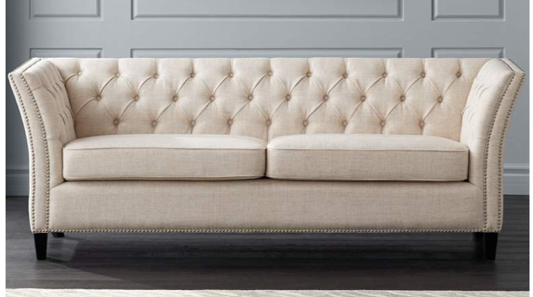 Brianna 88 1/2" Wide Tufted Oatmeal Linen Upholstered Sofa added by Spoak Member