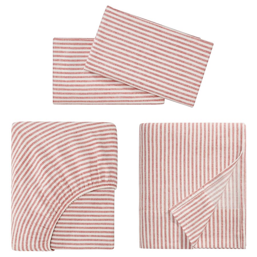 ÄNGSDVÄRGMAL sheet set, light beige/red, Queen - IKEA added by Elise Pajot-Keiler
