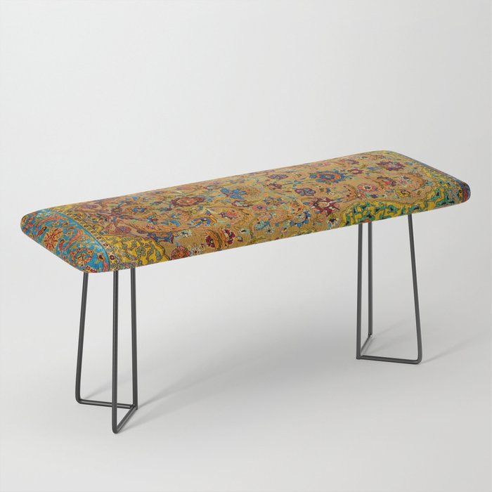 Hereke Vintage Persian Silk Rug Print Bench by Vicky Brago-Mitchell® added by Alicia Pasion