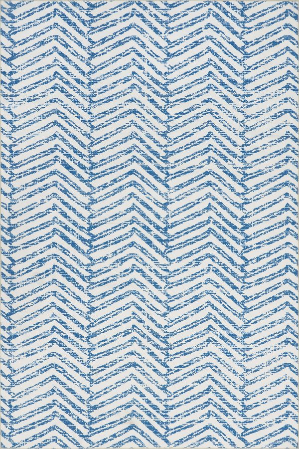 Reverse Herringbone Washable Rug | Blue added by Erin Martino