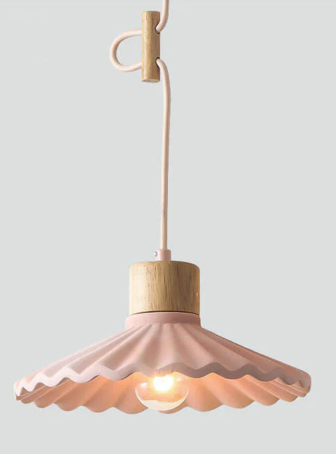 Modern Macaron Cement Scalloped Shade 1-Light Pendant Light added by Spoak 