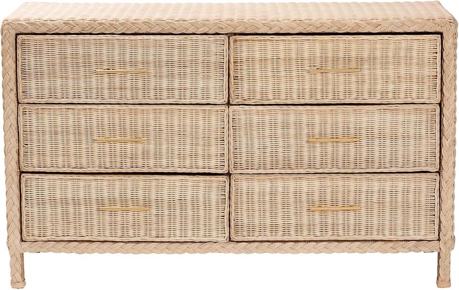 bali & pari Lanica Japandi Sun-Bleached Braided Rattan 6-Drawer Dresser added by Chandler Beasley