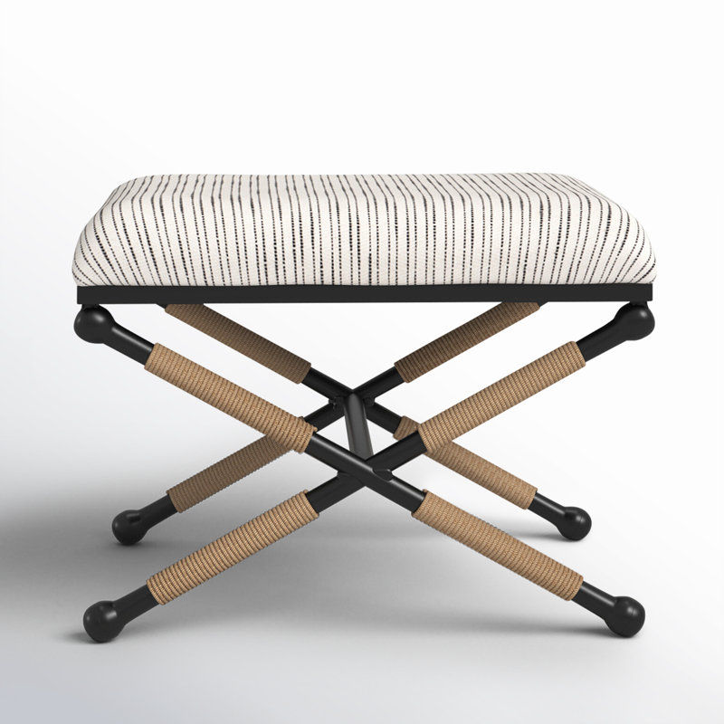 Pippa Lombax 24' Wide Upholstered Iron Accent Stool added by Christin Rhodes