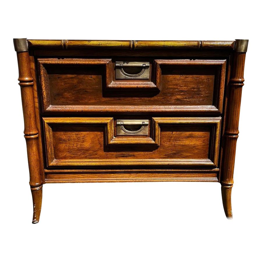 1970s Vintage Stanley Faux Bamboo Campaign Style Nightstand added by Jennifer Gerken