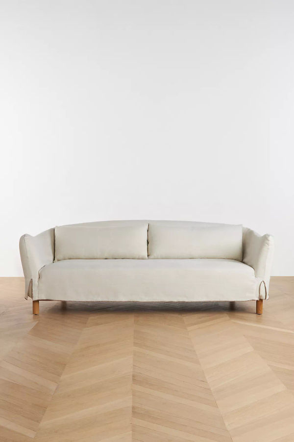Linen curved sofa  added by Kate Zajd