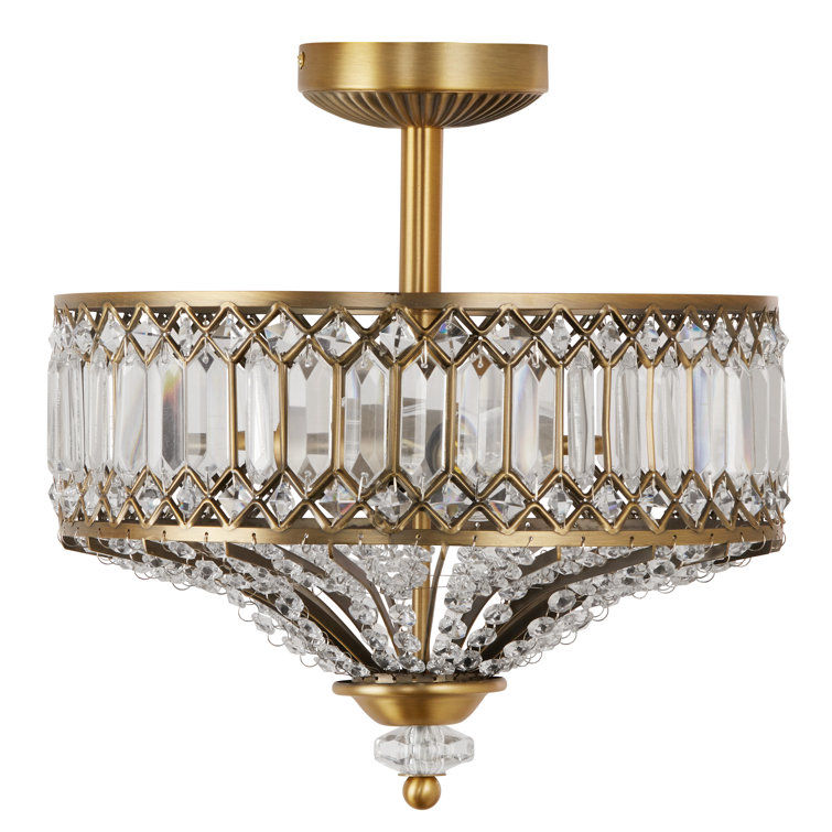 Laurie 2 - Light 14.75'' Carved Crystal Drum Semi Flush Mount added by Brittney Mitchell