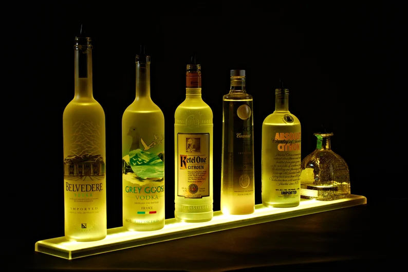 2' Wall Mounted LED Lighted Liquor Bottle Shelf, Wall Mounted Shelf with Brackets and Wireless Remote Control added by Ananya Ashok