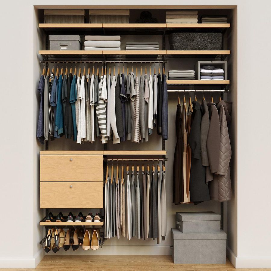 Elfa Décor 6' Graphite & Birch Reach-In Drawer Front Closet added by Spoak Member