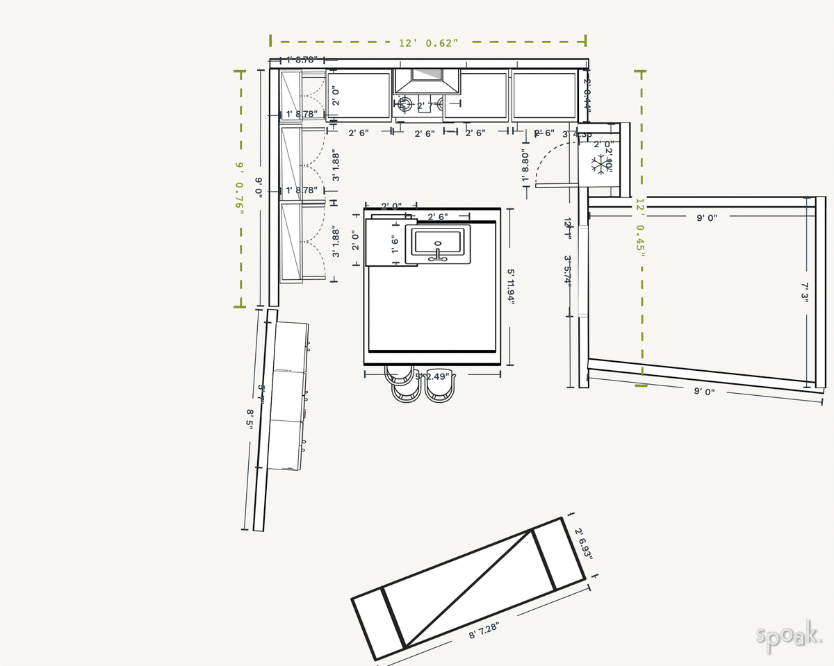 Kitchen Floor Plan designed by Chelsea Carneal