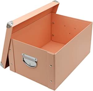 GUOZI Collapsible Storage Box, Decorative Memory Box with Lid & Metal Reinforced Corners, Cardboard File Bin with Handles, Organizer Gift Box for Keepsake Toy Photos Office Nursery Wardrobe Bookshelf added by Bethany Ribo