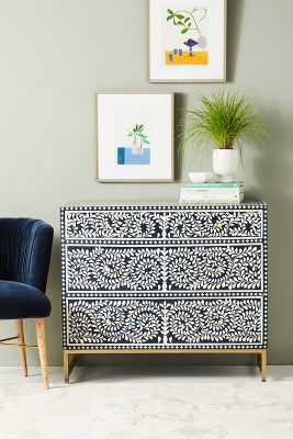 Scroll Vine Inlay Three-Drawer Dresser added by Madeline Wood