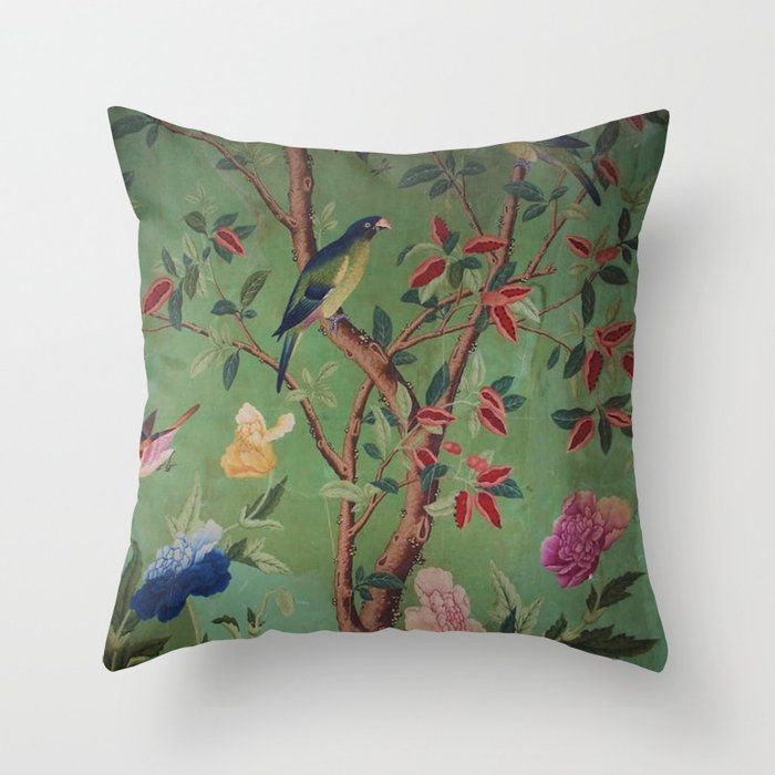 Green Dream Chinoiserie Throw Pillow by The Chinoiserie Pavillion added by Danyale McCurdy-McKinnon, PhD