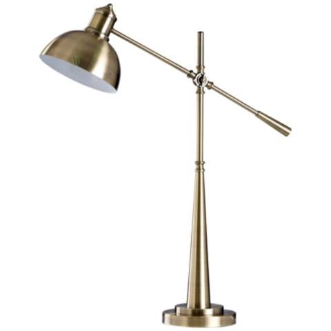 Katie Antique Brass Metal Adjustable Desk Lamp - #93K29 | Lamps Plus added by Erika Fadden