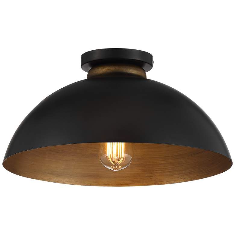 Possini Euro Janie 15 1/2" Wide Black and Gold Dome Ceiling Light - #180R0 | Lamps Plus added by Danielle Hayon