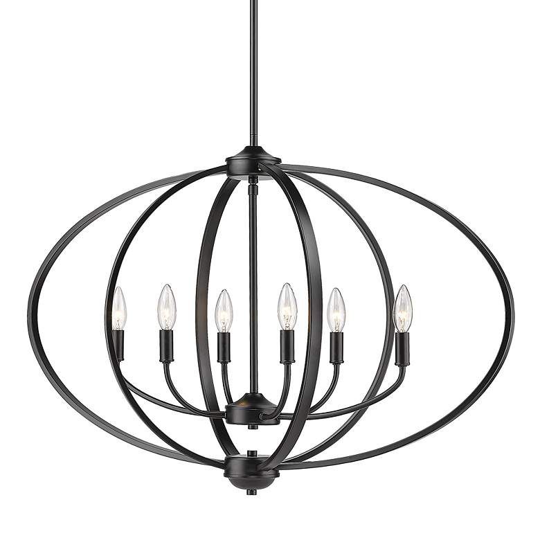 Golden Lighting Colson 35" Wide Matte Black 6-Light Linear Pendant - #063R5 | Lamps Plus added by Sarah Zeller