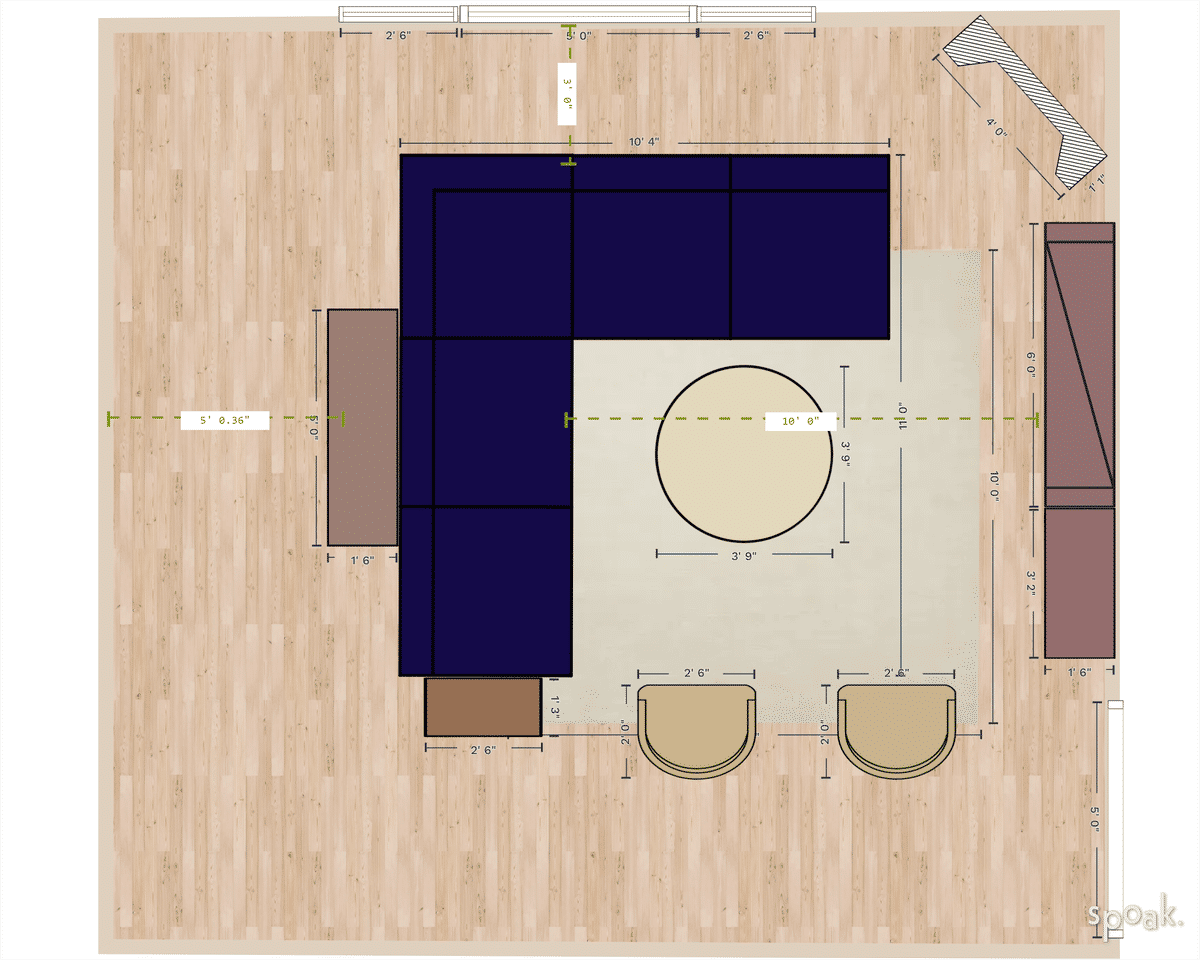Living + Dining Room Floor Plan designed by Kristen F