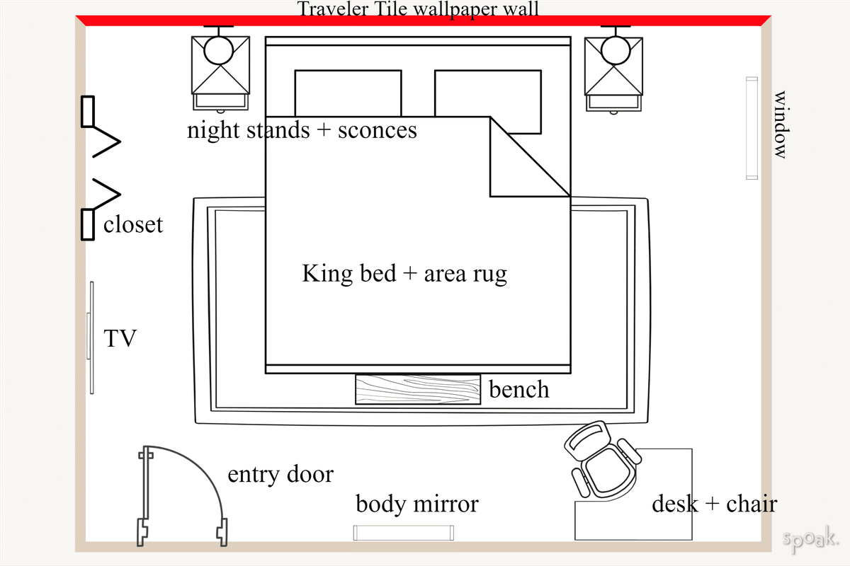 Large Bedroom Plan designed by Hannah Petterson