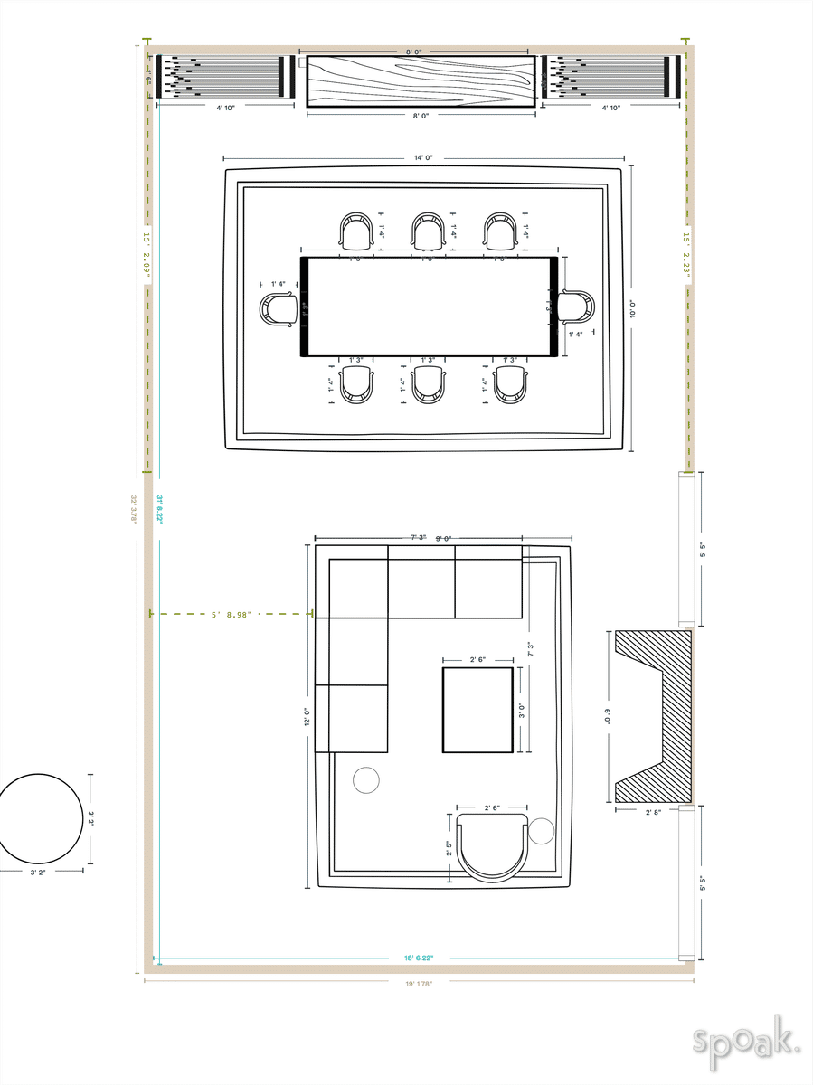Living Room Floor Plan designed by Tasha Davies