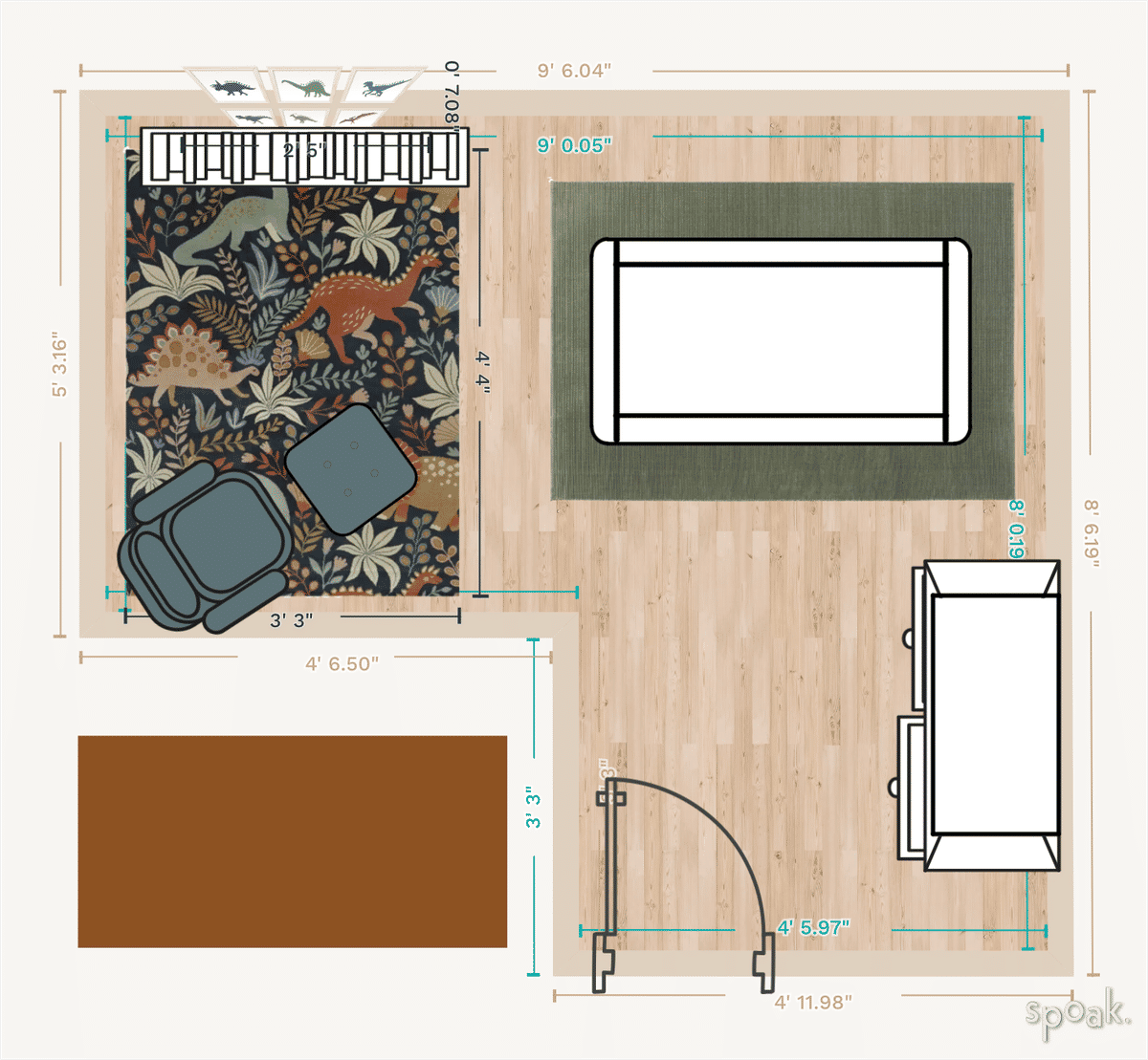 Primary Bedroom Floor Plan designed by Amber Randol