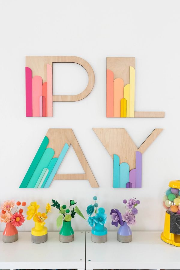 Art Deco Rainbow PLAY Letters - Etsy added by Joelle Cullimore